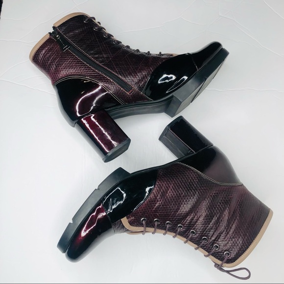 Fellini Sz 40EU/ 9.5-10US Women’s Boots Burgundy Leather Upper/Leather Lining - Picture 8 of 14